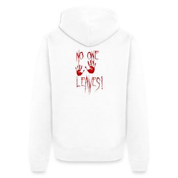 Personne ne part à la main - Horreur Halloween - Veste à capuche bio Premium Unisexe - blanc - Dos - Thijin (182cm)
