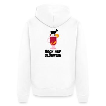 Bock auf Glühwein - Unisex Premium Bio Zip Hoodie - Weiß - Hinten - Thijin (182cm)