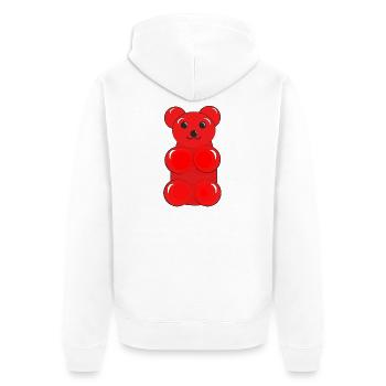 Gummibär - Unisex Premium Bio Zip Hoodie - Weiß - Hinten - Thijin (182cm)
