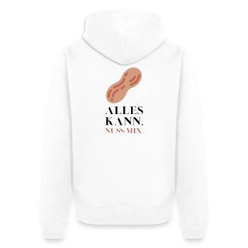 Alles kann Nuss Mix - Unisex Premium Bio Zip Hoodie - Weiß - Hinten - Thijin (182cm)