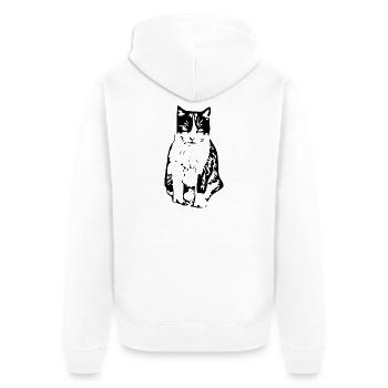 Chat noir - Veste à capuche bio Premium Unisexe - blanc - Dos - Thijin (182cm)