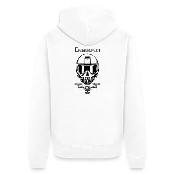 Drohnenpilot 5 - Unisex Premium Bio Zip Hoodie - Weiß - Hinten - Thijin (182cm)