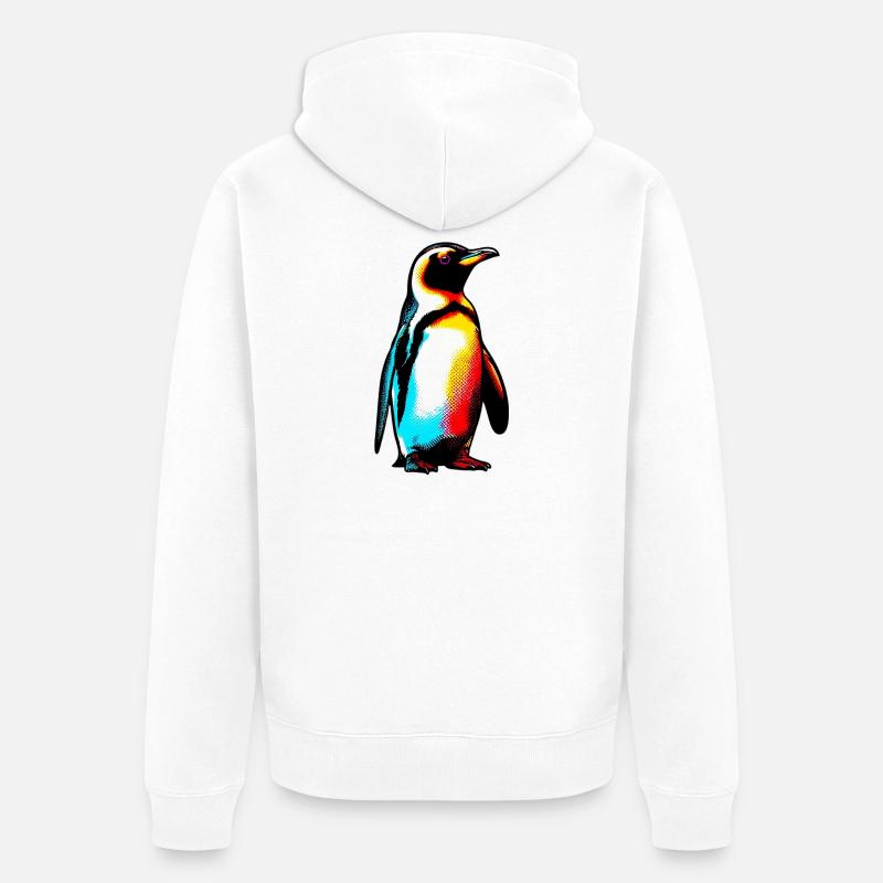 Pinguin - Unisex Premium Bio Zip Hoodie - Weiß