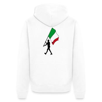 Drapeau Italie homme marchant - Veste à capuche bio Premium Unisexe - blanc - Dos - Thijin (182cm)