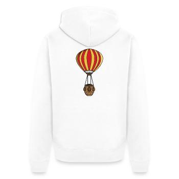 Heißluftballon - Unisex Premium Bio Zip Hoodie - Weiß - Hinten - Thijin (182cm)