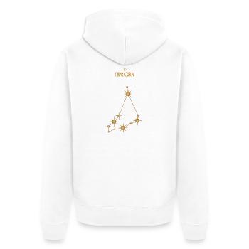 Capricorne Signe du zodiaque Constellation d’étoiles Doré - Veste à capuche bio Premium Unisexe - blanc - Dos - Thijin (182cm)