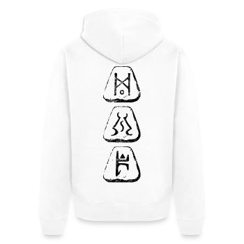 Enigma für Gamer - Unisex Premium Bio Zip Hoodie - Weiß - Hinten - Thijin (182cm)