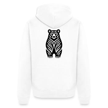 Just a Black Bear #4 | N-imal_Wears - Unisex Premium Bio Zip Hoodie - Weiß - Hinten - Thijin (182cm)