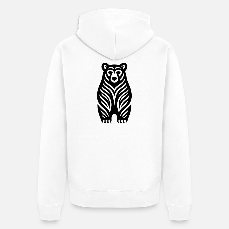 Juste un ours noir #4 | N-imal_Wears - Veste à capuche bio Premium Unisexe - blanc