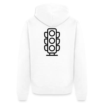 Ampel - Unisex Premium Bio Zip Hoodie - Weiß - Hinten - Thijin (182cm)