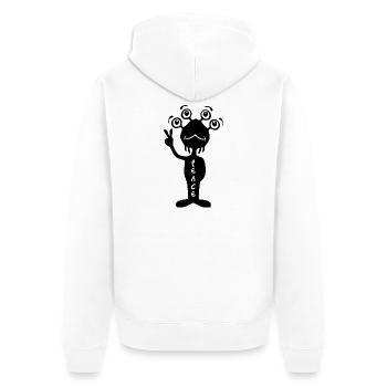 Peace Alien - Schwarz - Unisex Premium Bio Zip Hoodie - Weiß - Hinten - Thijin (182cm)