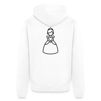 princess - Unisex Premium Organic Zip Hoodie - white - Back - Thijin (182cm)