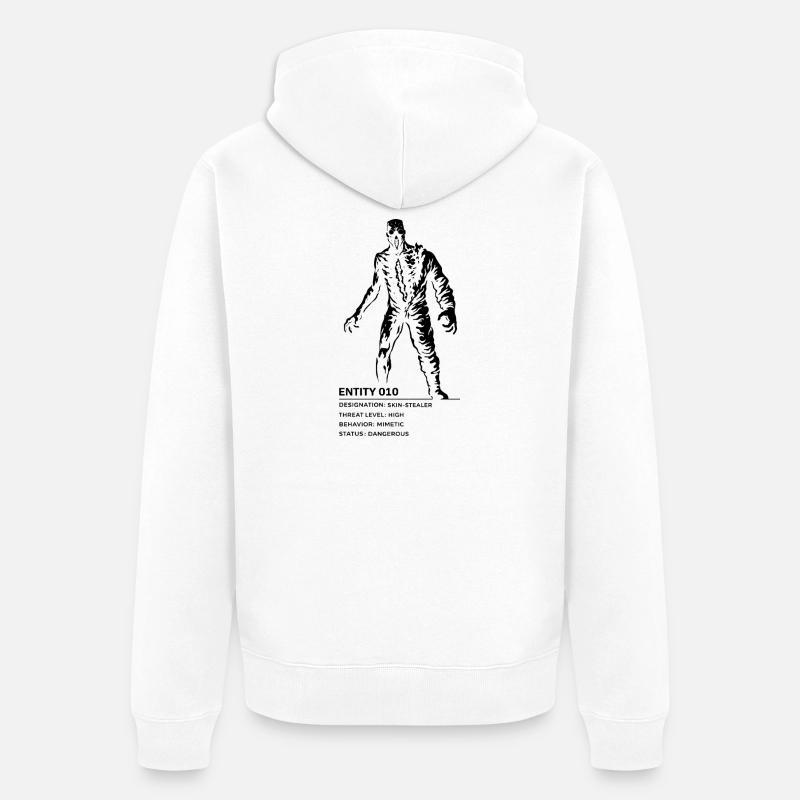 Backrooms Entity 10 black - Unisex Premium Bio Zip Hoodie - Weiß