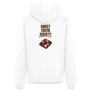 Sweet Tooth Society Cocoa Crew - Unisex Premium Bio Zip Hoodie - Weiß - Hinten - Thijin (182cm)