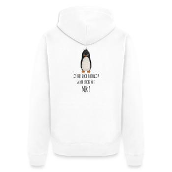  Ich Habs Doch Auch Nicht Immer Leicht Mit Mir - Unisex Premium Bio Zip Hoodie - Weiß - Hinten - Thijin (182cm)