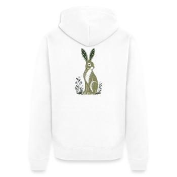 Celestial Hare Constellation Ears - Unisex Premium Organic Zip Hoodie - white - Back - Thijin (182cm)