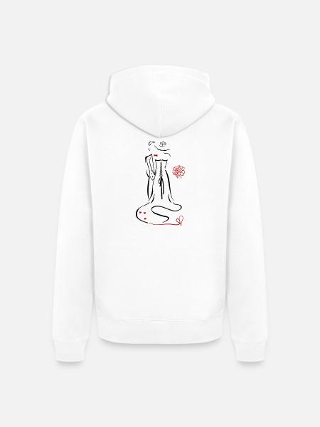Hochzeit - Unisex Premium Bio Zip Hoodie - Weiß