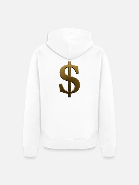 Goldenes Dollarzeichen Design - Unisex Premium Bio Zip Hoodie - Weiß