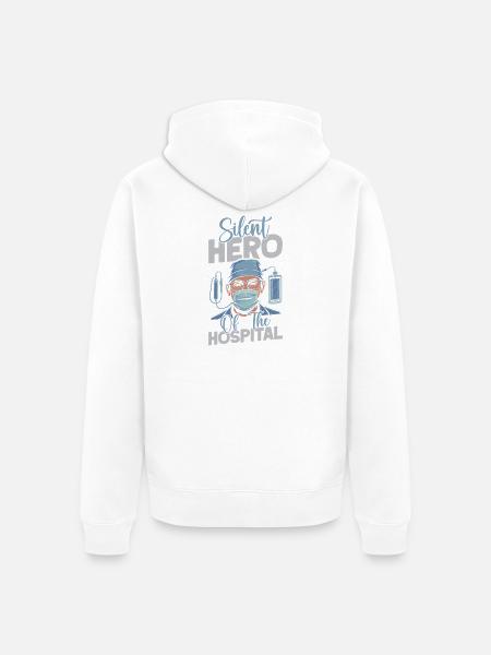 Anesthesiologist Silent Hero Anesthesia - Unisex Premium Bio Zip Hoodie - Weiß