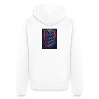 Appareil de musique électronique futuriste - Veste à capuche bio Premium Unisexe - blanc - Dos - Thijin (182cm)
