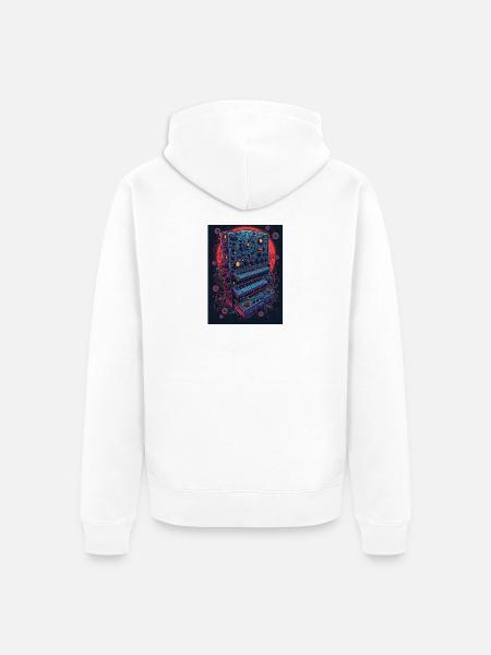 Futuristic electronic music device - Unisex Premium Organic Zip Hoodie - white