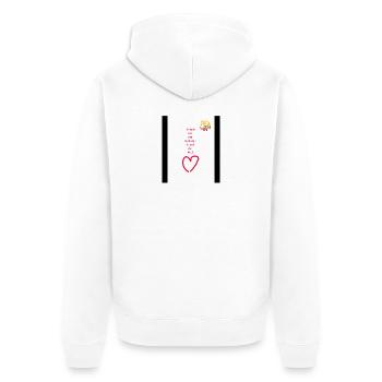 Urlaub - Unisex Premium Bio Zip Hoodie - Weiß - Hinten - Thijin (182cm)