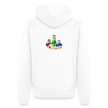 Alchemistische Trankgläser Schädel-Szene - Unisex Premium Bio Zip Hoodie - Weiß - Hinten - Thijin (182cm)