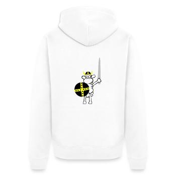 wikinger3 - Unisex Premium Bio Zip Hoodie - Weiß - Hinten - Thijin (182cm)