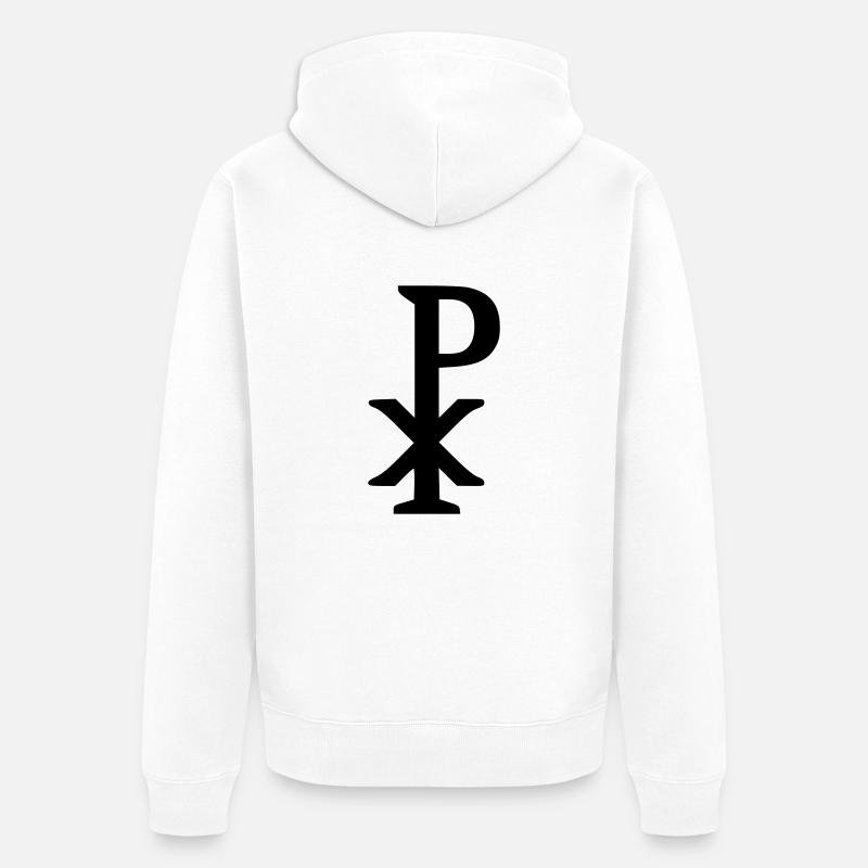 Chi rho - Jésus - Veste à capuche bio Premium Unisexe - blanc