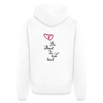 Bride that dares - Unisex Premium Organic Zip Hoodie - white - Back - Thijin (182cm)