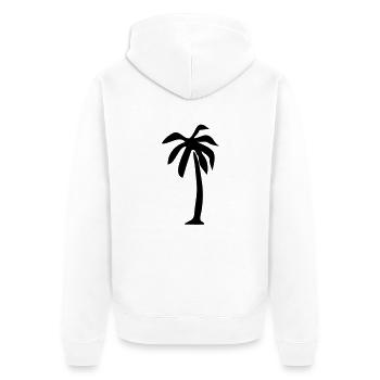 Palme - Unisex Premium Bio Zip Hoodie - Weiß - Hinten - Thijin (182cm)