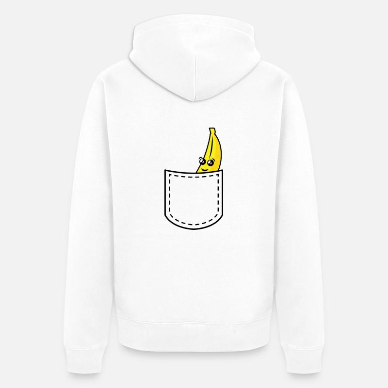 banane dans une poche - Veste à capuche bio Premium Unisexe - blanc