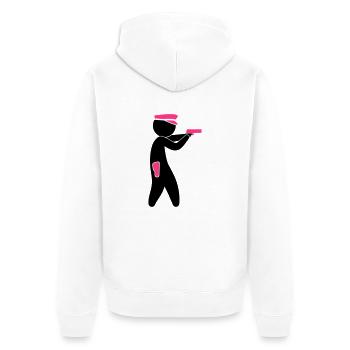 Police (2c)++2013 - Veste à capuche bio Premium Unisexe - blanc - Dos - Thijin (182cm)