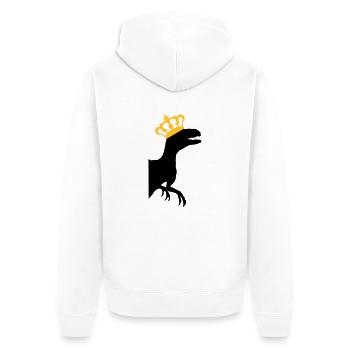 Raptor King Crown King T -Rex - Unisex Premium Organic Zip Hoodie - white - Back - Thijin (182cm)