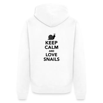 Keep calm and love Snails - Veste à capuche bio Premium Unisexe - blanc - Dos - Thijin (182cm)