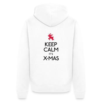 Keep Calm X-mas - Veste à capuche bio Premium Unisexe - blanc - Dos - Thijin (182cm)