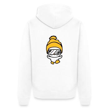 winter chick bird fun race run small sues - Unisex Premium Organic Zip Hoodie - white - Back - Thijin (182cm)