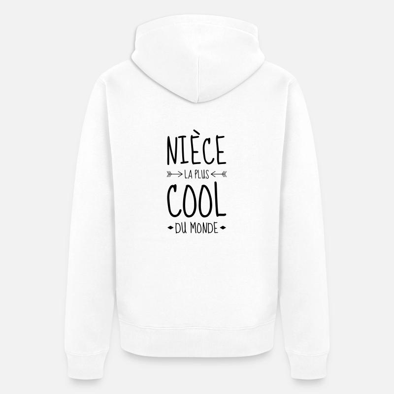 Nièce / Neveu / Oncle / Tante - Veste à capuche bio Premium Unisexe - blanc