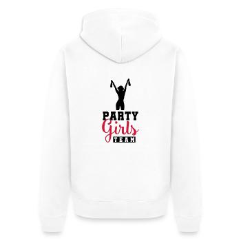 party girls team - Unisex Premium Bio Zip Hoodie - Weiß - Hinten - Thijin (182cm)