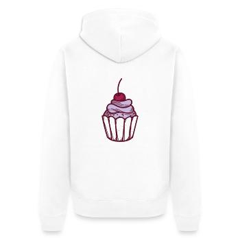 Cupcake Muffin Süßes Zucker Süßigkeit Törtchen - Unisex Premium Bio Zip Hoodie - Weiß - Hinten - Thijin (182cm)