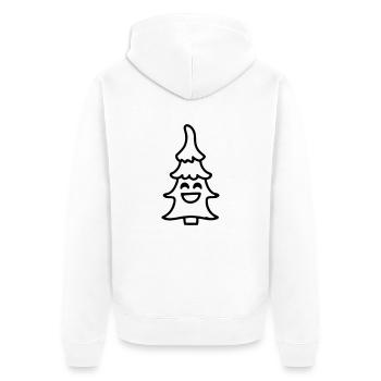 Christmas tree smile Christmas tree Christmas - Unisex Premium Organic Zip Hoodie - white - Back - Thijin (182cm)
