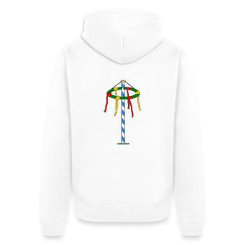 Maibaum - Unisex Premium Bio Zip Hoodie - Weiß - Hinten - Thijin (182cm)