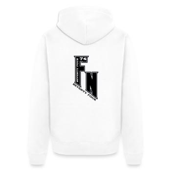 Monogram FN74 Emblème Urbain - Veste à capuche bio Premium Unisexe - blanc - Dos - Thijin (182cm)