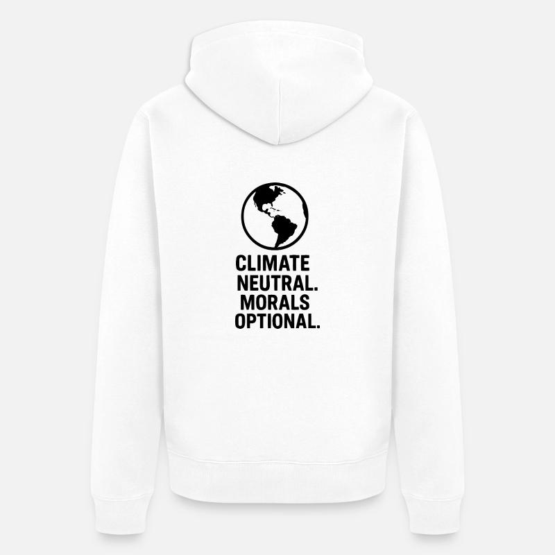 Klimate neutral morals optional - Unisex Premium Bio Zip Hoodie - Weiß