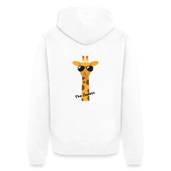 The coolest giraffe - Unisex Premium Bio Zip Hoodie - Weiß - Hinten - Thijin (182cm)