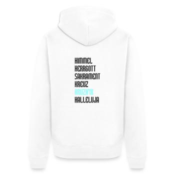 Bayrisch Fluchen - Unisex Premium Bio Zip Hoodie - Weiß - Hinten - Thijin (182cm)