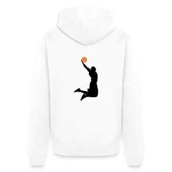 super dunk - Unisex Premium Organic Zip Hoodie - white - Back - Thijin (182cm)