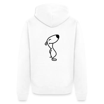 schnupper1 - Unisex Premium Bio Zip Hoodie - Weiß - Hinten - Thijin (182cm)