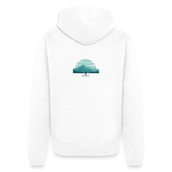 Paddleboard Dawn Over Peaks - Unisex Premium Bio Zip Hoodie - Weiß - Hinten - Thijin (182cm)