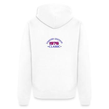 Limited Edition 1976 Classic - Unisex Premium Organic Zip Hoodie - white - Back - Thijin (182cm)